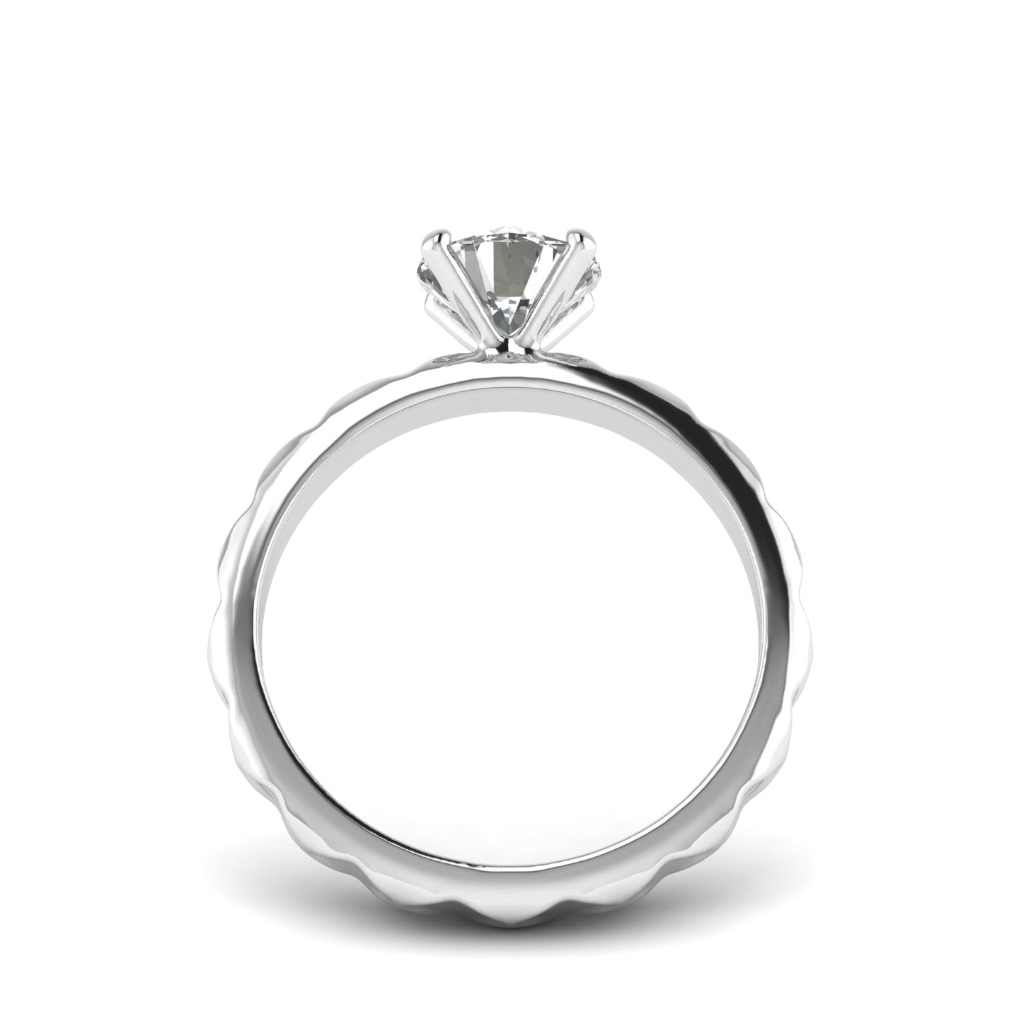 White Gold Studded 1 Carat Lab Grown Diamond Ring-G Color VS1 Clarity.